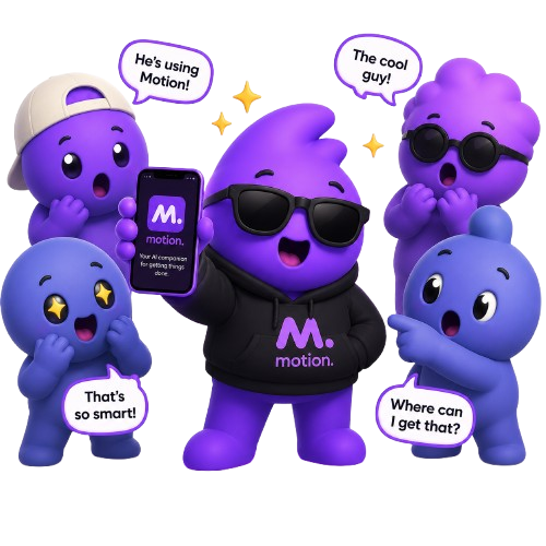 Motion mascot showing the app